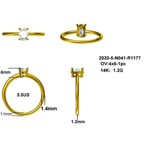 Salt & pepper diamond 14k rose gold ring - Picture 5 of 6